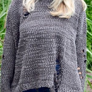 Ash Distressed Sweater